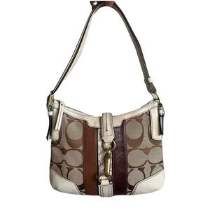 COACHV Y2K Hampton Signature hobo leather handbag